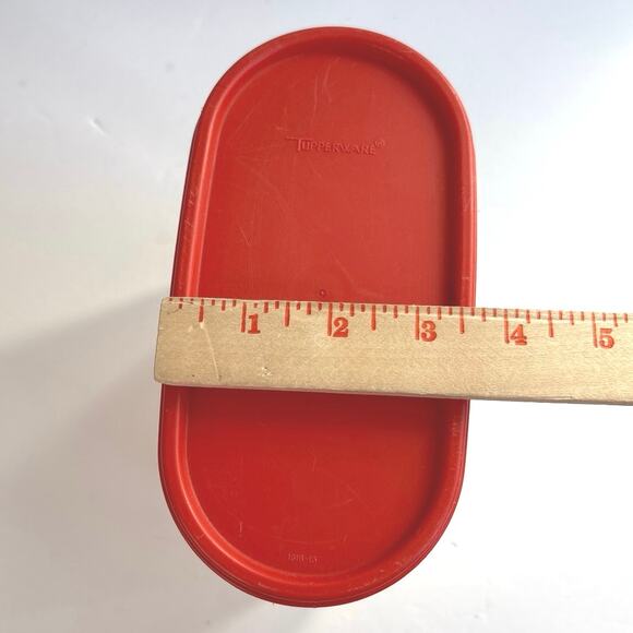 Vintage Tupperware Modular Mates #3 Oval 7.25 Cup Containers Poppy USA - Picture 10 of 10